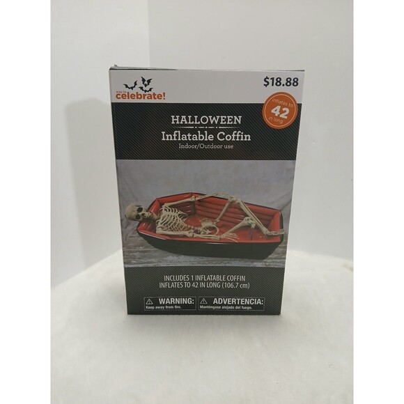 WAY TO CELEBRATE HALLOWEEN AIRBLOWN INFLATABLE 42 INCH INFLATABLE COFFIN - Picture 3 of 4